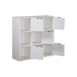 Bibliothèque Rebecca Mobili Vesparia 90x90x30 Aggloméré Blanc Moderne