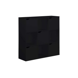 Estantería Rebecca Mobili Kachnar 90x90x30 Aglomerado Negro Moderno