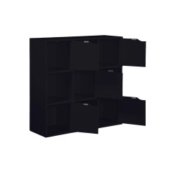 Estante Rebecca Mobili Kachnar 90x90x30 Aglomerado Preto Moderno