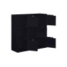 Bookcase Rebecca Mobili Kachnar 90x90x30 Chipboard Black Modern