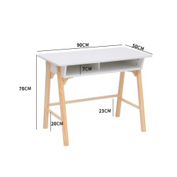 Children's Desk Rebecca Mobili Meryta 70x90x50 MDF Pine White Brown