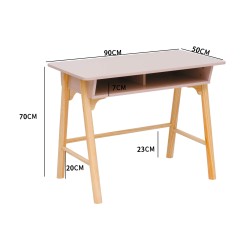 Kinder bureau Rebecca Mobili Badal 70x90x50 MDF Grenen Roze Bruin