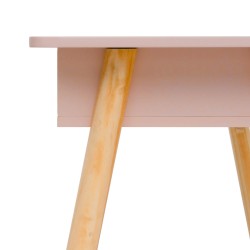 Children's Desk Rebecca Mobili Badal 70x90x50 MDF Pine Pink Brown