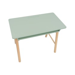 Children's Desk Rebecca Mobili Luan 70x90x50 MDF Pine Aqua Green Brown