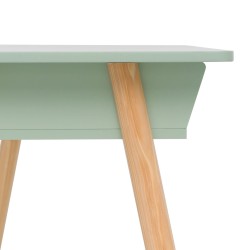 Mesa para crianças Rebecca Mobili Luan 70x90x50 MDF Pinho Verde Água Marrom