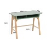 Children's Desk Rebecca Mobili Luan 70x90x50 MDF Pine Aqua Green Brown