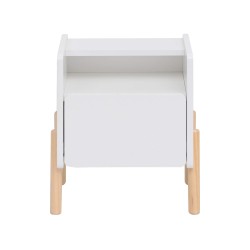 Table de chevet pour enfants Rebecca Mobili Kelen 49x40x30 MDF Pin Blanc Marron