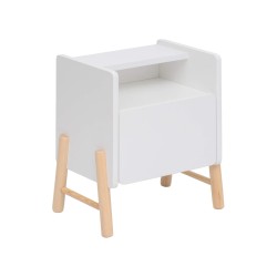 Comodino per Bambini Rebecca Mobili Kelen 49x40x30 MDF Pino Bianco Marrone