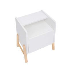 Children's Nightstand Rebecca Mobili Kelen 49x40x30 MDF Pine White Brown