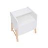 Table de chevet pour enfants Rebecca Mobili Kelen 49x40x30 MDF Pin Blanc Marron