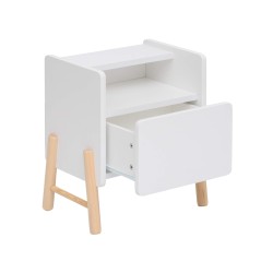 Children's Nightstand Rebecca Mobili Kelen 49x40x30 MDF Pine White Brown