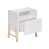 Table de chevet pour enfants Rebecca Mobili Kelen 49x40x30 MDF Pin Blanc Marron