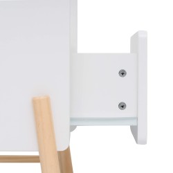 Comodino per Bambini Rebecca Mobili Kelen 49x40x30 MDF Pino Bianco Marrone