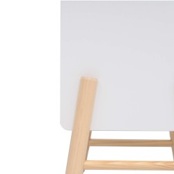 Table de chevet pour enfants Rebecca Mobili Kelen 49x40x30 MDF Pin Blanc Marron