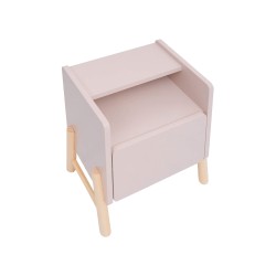 Kinder-Nachttisch Rebecca Mobili Rasam 49x40x30 MDF Kiefern Rosa Braun