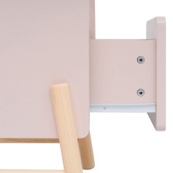 Comodino per Bambini Rebecca Mobili Rasam 49x40x30 MDF Pino Rosa Marrone