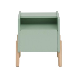 Comodino per Bambini Rebecca Mobili Adrak 49x40x30 MDF Pino Verde Acqua Marrone