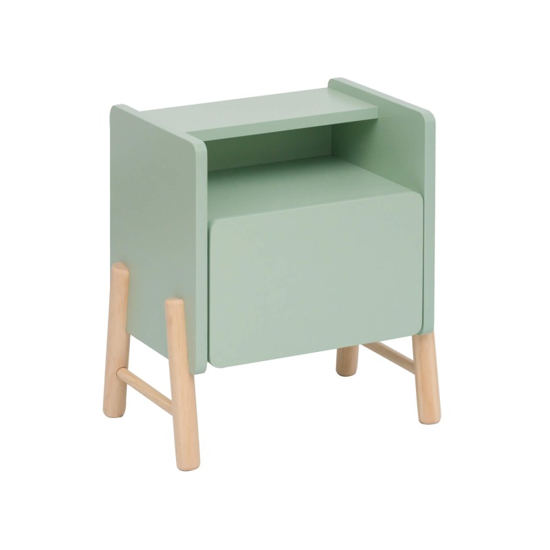 Children's Nightstand Rebecca Mobili Adrak 49x40x30 MDF Pine Aqua Green Brown