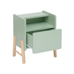 Children's Nightstand Rebecca Mobili Adrak 49x40x30 MDF Pine Aqua Green Brown