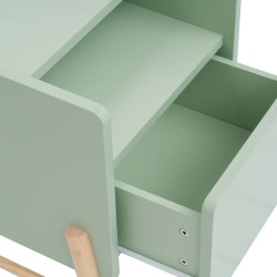 Comodino per Bambini Rebecca Mobili Adrak 49x40x30 MDF Pino Verde Acqua Marrone