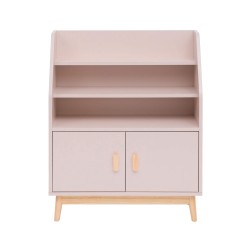 Kinder boekenrek Rebecca Mobili Bataw 100x80x33 MDF Grenen Roze Bruin