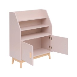 Libreria per Bambini Rebecca Mobili Bataw 100x80x33 MDF Pino Rosa Marrone