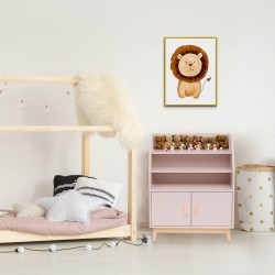 Libreria per Bambini Rebecca Mobili Bataw 100x80x33 MDF Pino Rosa Marrone