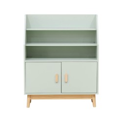 Children's Bookcase Rebecca Mobili Oroya 100x80x33 MDF Pine Aqua Green Brown