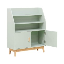 Biblioteca para niños Rebecca Mobili Oroya 100x80x33 MDF Pino Verde agua Marrón