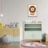 Children's Bookcase Rebecca Mobili Oroya 100x80x33 MDF Pine Aqua Green Brown