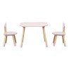 Table et 2 chaises pour enfants Rebecca Mobili Sika 44x60x56 MDF Pin Rose Marron ENSEMBLE 3 pcs