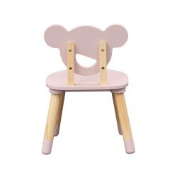 Tavolino e 2 Sedie per Bambini Rebecca Mobili Sika 44x60x56 MDF Pino Rosa Marrone SET 3 pezzi