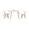 Table and 2 Chairs for Children Rebecca Mobili Sika 44x60x56 MDF Pine Pink Brown SET 3 pcs