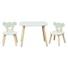 Table and 2 Chairs for Children Rebecca Mobili Aniba 44x60x56 MDF Pine Aqua Green Brown SET 3 pcs