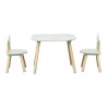 Table et 2 chaises pour enfants Rebecca Mobili Aniba 44x60x56 MDF Pin Vert d'eau Marron ENSEMBLE 3 pcs