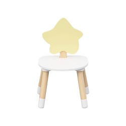 Table and Chair for Children Rebecca Mobili Buriti 44x60x40 MDF Pine White Brown SET 2 pcs