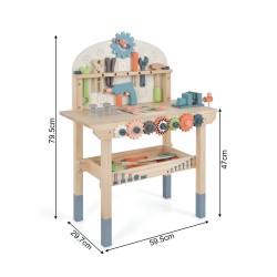 Brinquedo Banco de Ferramentas para Crianças Rebecca Mobili Bacaba A partir de 3 anos Madeira Multicolorido 79,5x59,5x29,5