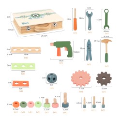 Speelgoed Gereedschapskoffer voor Kinderen Rebecca Mobili Subeir Vanaf 3 jaar Hout Veelkleurig 6x29,5x22,5