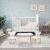 Mesa y 2 sillas para niños Rebecca Mobili Nefel 44x60x56 MDF Pino Blanco Marrón CONJUNTO 3 pzs