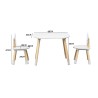 Table et 2 chaises pour enfants Rebecca Mobili Nefel 44x60x56 MDF Pin Blanc Marron ENSEMBLE 3 pcs