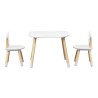 Table et 2 chaises pour enfants Rebecca Mobili Nefel 44x60x56 MDF Pin Blanc Marron ENSEMBLE 3 pcs