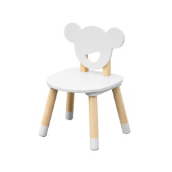 Table et 2 chaises pour enfants Rebecca Mobili Nefel 44x60x56 MDF Pin Blanc Marron ENSEMBLE 3 pcs