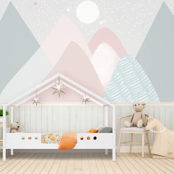 Cama para Niños Rebecca Mobili Duhat 151x170x86 Pino Blanco Marrón Claro Escandinavo