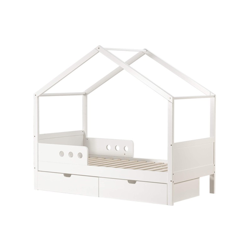 Cama para Crianças Rebecca Mobili Rihan 151x170x86 Pinho Branco Marrom Claro Escandinavo