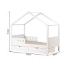 Letto per Bambini Rebecca Mobili Rihan 151x170x86 Pino  Bianco Marrone Chiaro Scandinavo