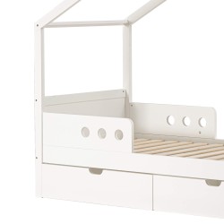 Cama para Niños Rebecca Mobili Rihan 151x170x86 Pino Blanco Marrón Claro Escandinavo