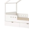 Cama para Crianças Rebecca Mobili Rihan 151x170x86 Pinho Branco Marrom Claro Escandinavo