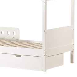 Cama para Crianças Rebecca Mobili Rihan 151x170x86 Pinho Branco Marrom Claro Escandinavo