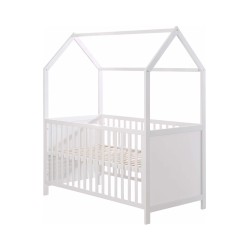 Children's Bed Rebecca Mobili Seben 154,5x142,5x74,5 Pine White Light Brown Scandinavian