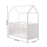 Lit pour Enfants Rebecca Mobili Seben 154,5x142,5x74,5 Pin Blanc Marron Clair Scandinave